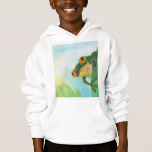 Green Frog catching sunrays  Hoodie