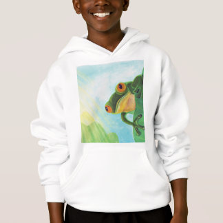 Green Frog catching sunrays  Hoodie