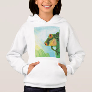 Green Frog catching sunrays  Hoodie