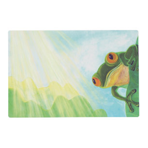 Green Frog catching sunrays Placemat
