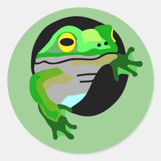 Green Frog  Classic Round Sticker (Front)