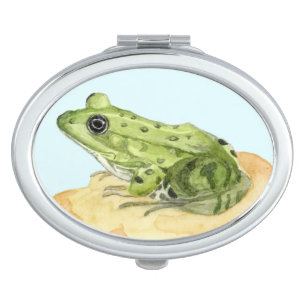 Green Frog Compact Mirror