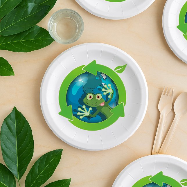 Green Frog Earth Paper Plates (Creator Uploaded)