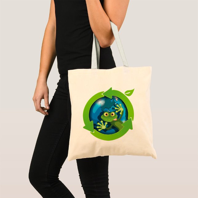 Green Frog Earth Tote Bag (Creator Uploaded)