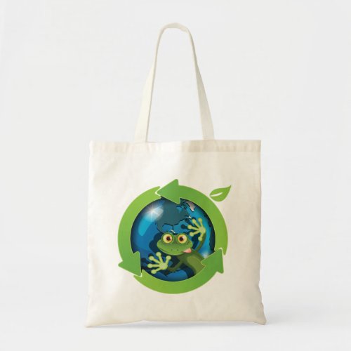 Green Frog Earth Tote Bag