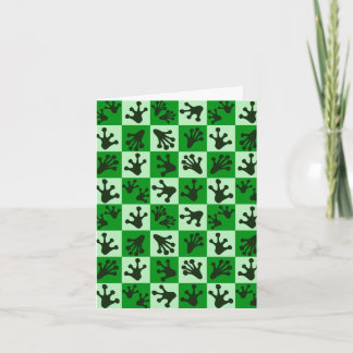 Green Frog Feet Whimsical Animal Tracks Card