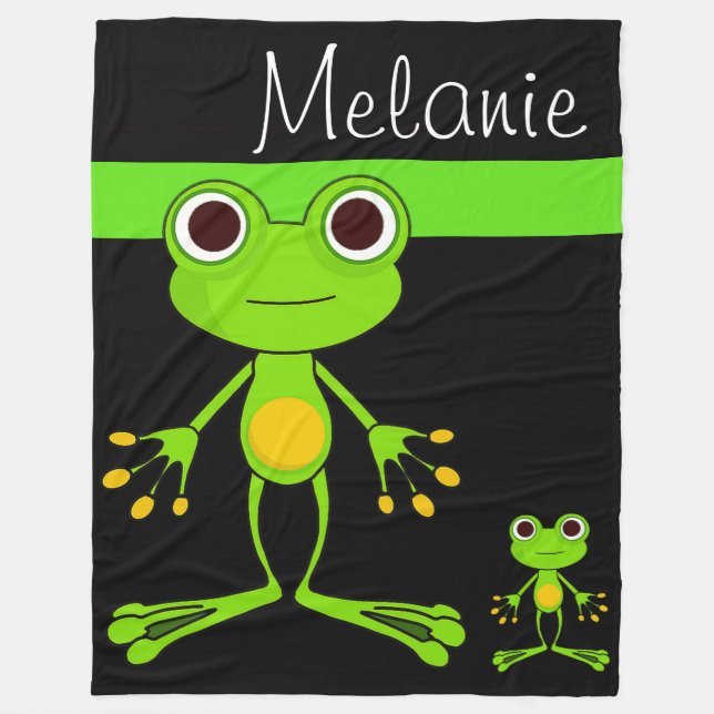 Green Frog Fleece Blanket (Front)