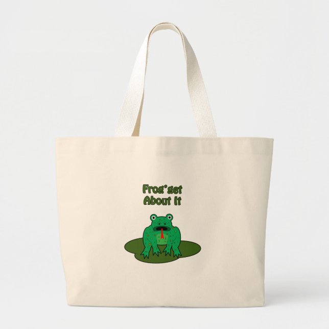 Green Frog - Frog Get About It Large Tote Bag (Front)