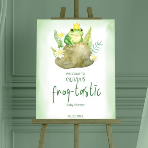 Green Frog Frog_tastic Baby Shower Welcome Foam Board