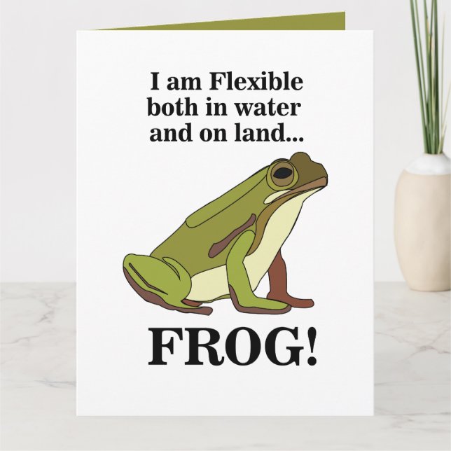 Green Frog Funny Card (Front)