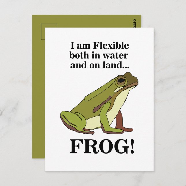 Green Frog Funny Postcard (Front/Back)