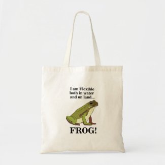 Green Frog Funny Tote Bag