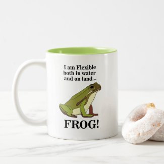 Green Frog Funny Two-Tone Coffee Mug