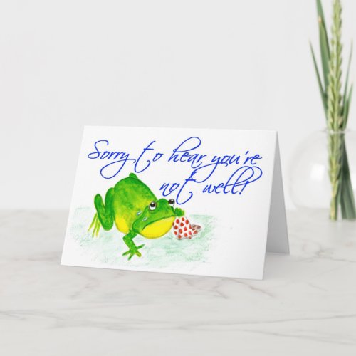 Green Frog Get Well Card