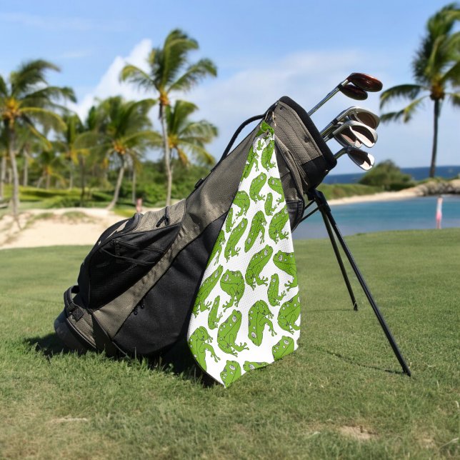 Green Frog Golf Towel (golf towel)
