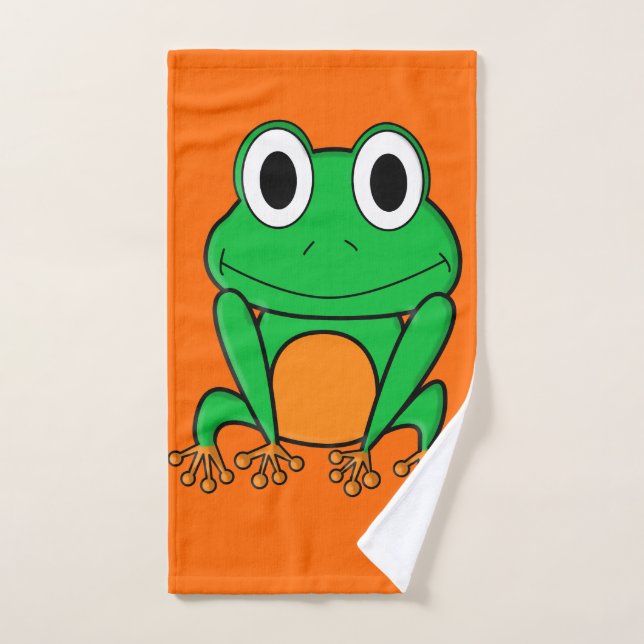 Green frog hand towel  (Hand Towel)
