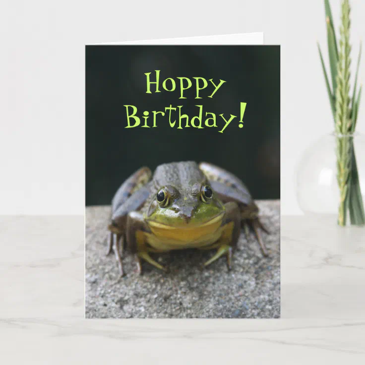 Green Frog Happy Birthday Card | Zazzle