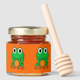 Green frog honey jar favors