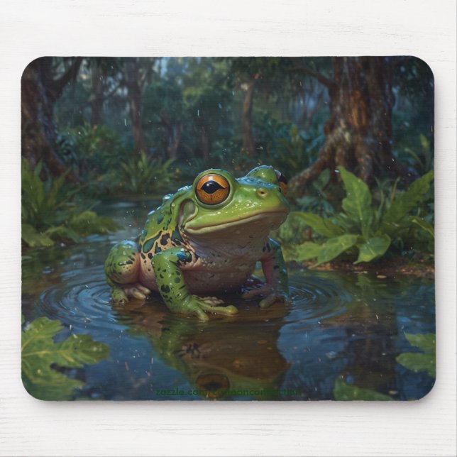 Green Frog in a Pond Mouse Pad (Front)