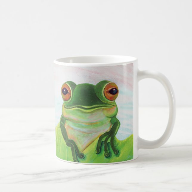 Green Frog in the pond  Coffee Mug (Right)