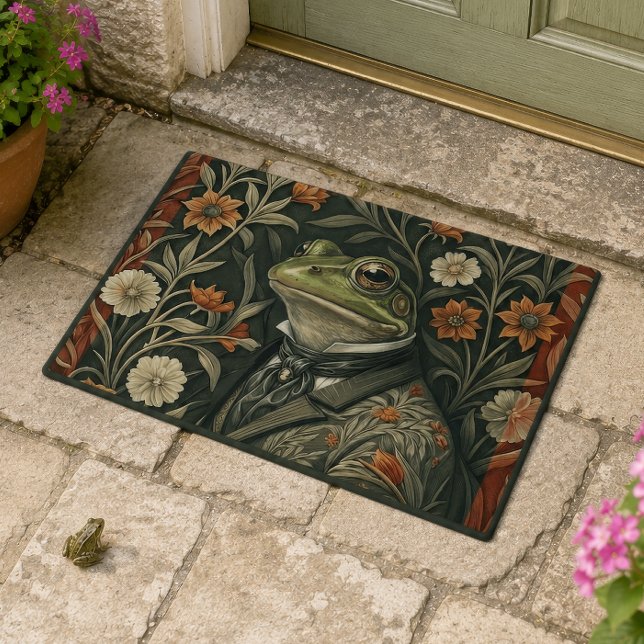 Green Frog in Victorian Gentleman's Clothing Doormat (Creator Uploaded)