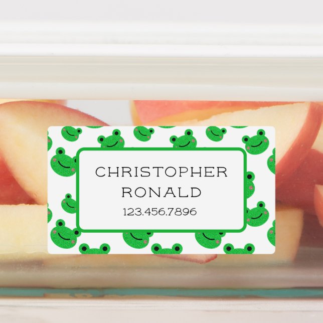 Green Frog Kids' Labels (Affixed)