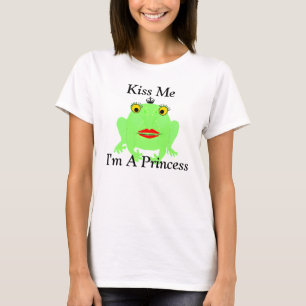 Green Frog Kiss Me I'm A Princess T-Shirt