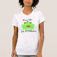 Green Frog Kiss Me I'm A Princess T-Shirt