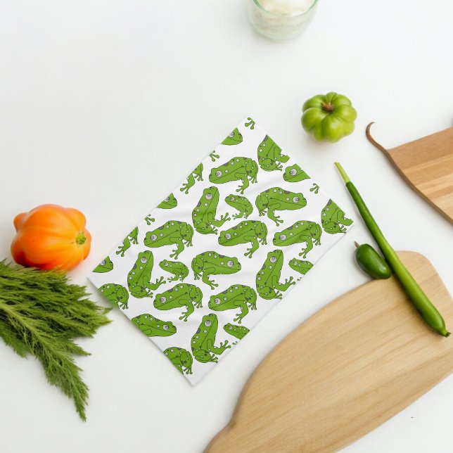 Green Frog  Kitchen Towel (Kitchen Towel)