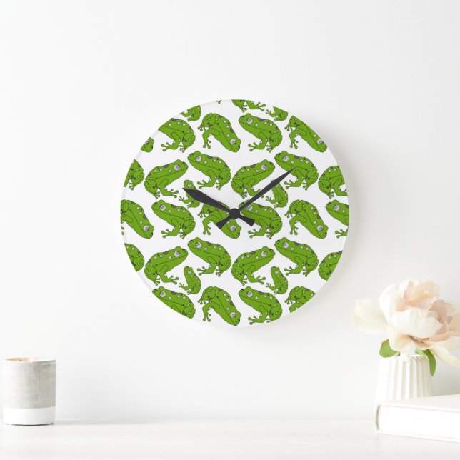 Green Frog Large Clock (Home)