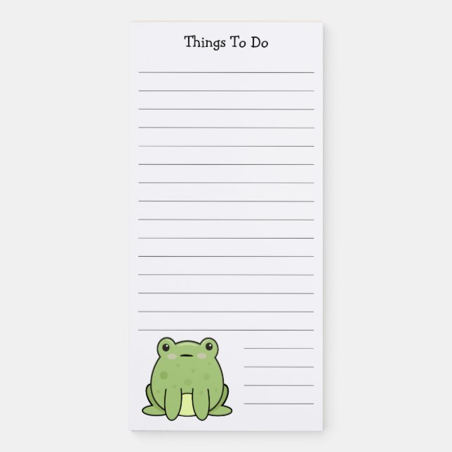 Green Frog Lined To Do List  Magnetic Notepad (Front)