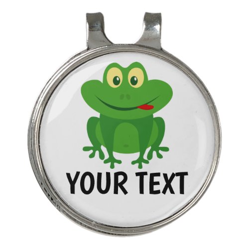 Green frog logo custom ball marker golf hat clip