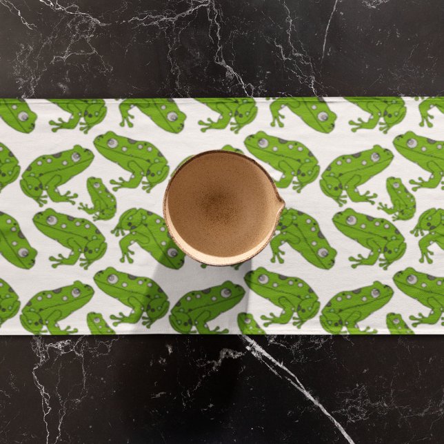 Green Frog  Long Table Runner (table runner)