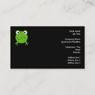 Green Frog. Looking confused. Business Card