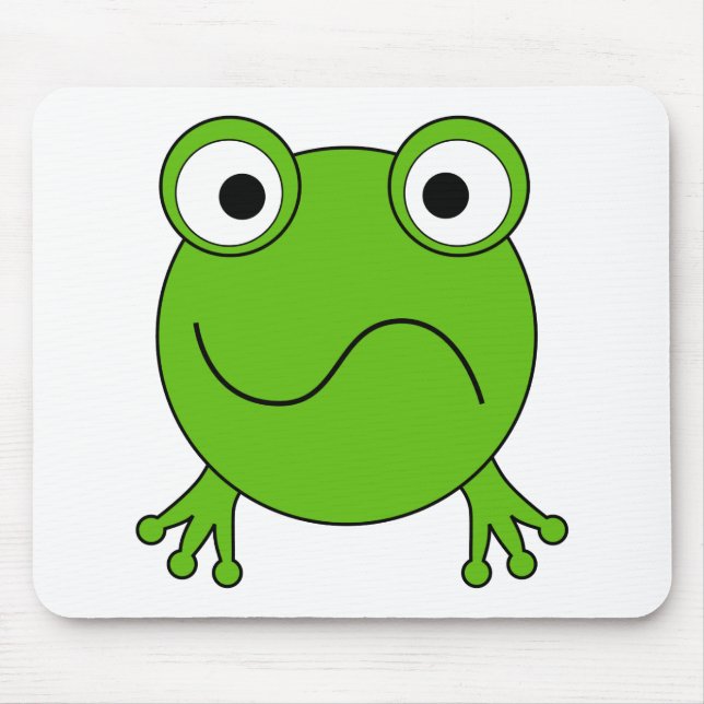 Green Frog. Looking confused. Mouse Pad (Front)