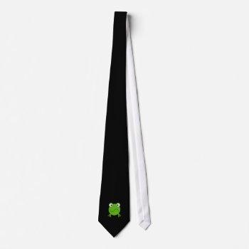 Green Frog. Looking Confused. Neck Tie by Graphics_By_Metarla at Zazzle