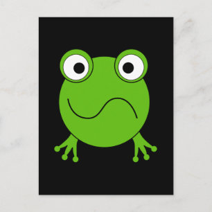 Green Frog. Looking confused. Postcard