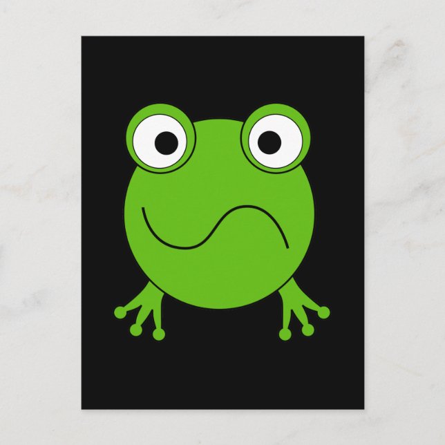 Green Frog. Looking confused. Postcard (Front)