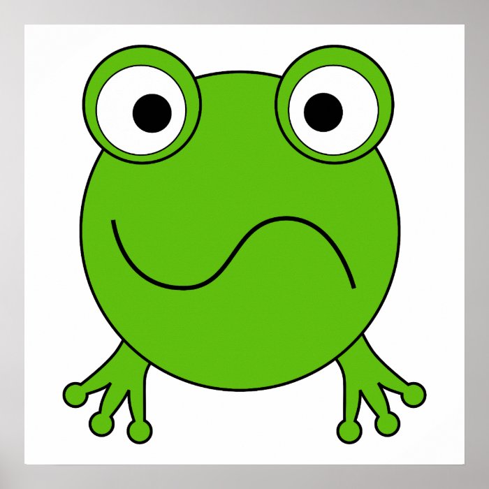 Green Frog. Looking confused. Poster