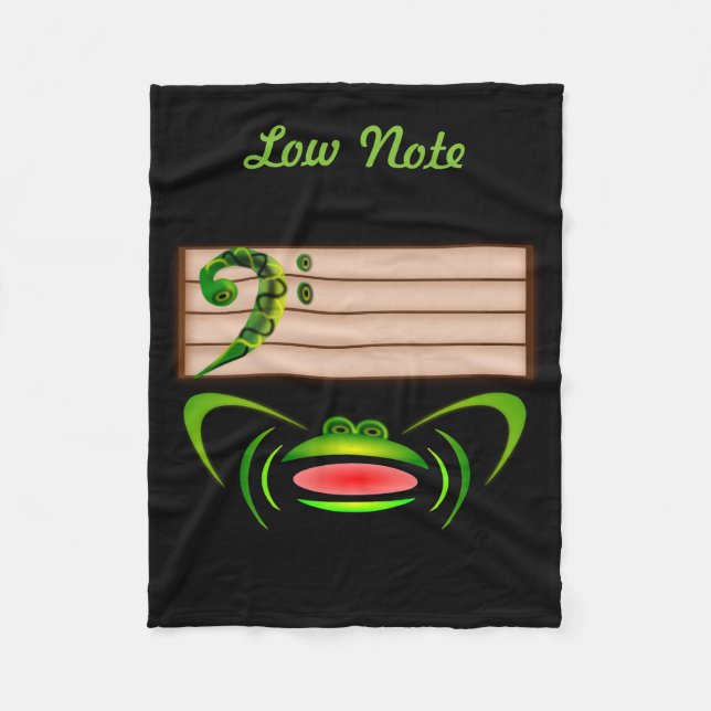 Green Frog Low Note  Fleece Blanket (Front)