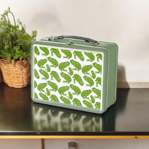 Green Frog Metal Lunch Box