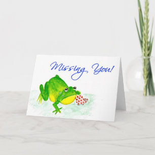 Green Frog 'Missing You!' Card