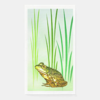 Green Frog Paper Guest Towel by Bebops at Zazzle