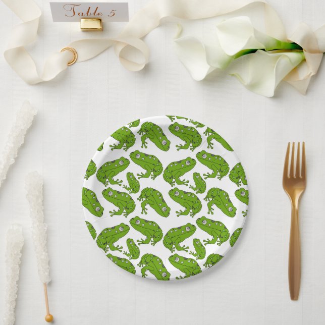 Green Frog Paper Plates (Wedding)