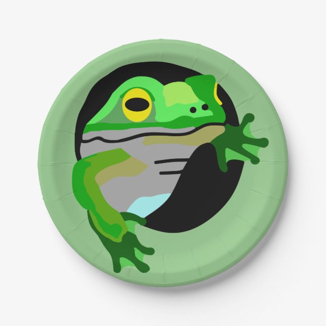 Green Frog  Paper Plates (Front)