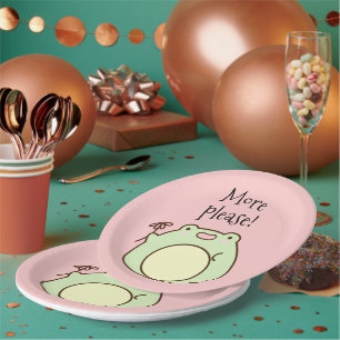 Green Frog Paper Plates