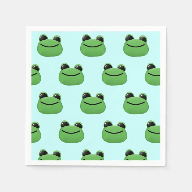 Green Frog Party  Napkins (Front)