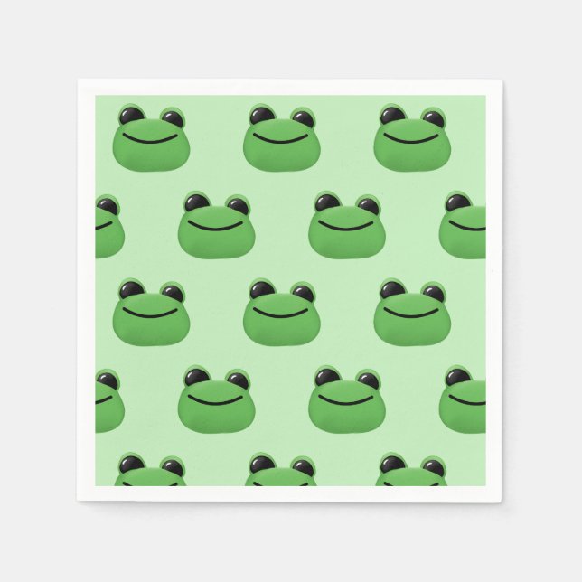 Green Frog Party  Napkins (Front)