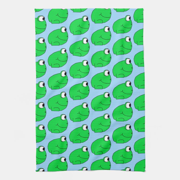 Green Frog Pattern. Kitchen Towels