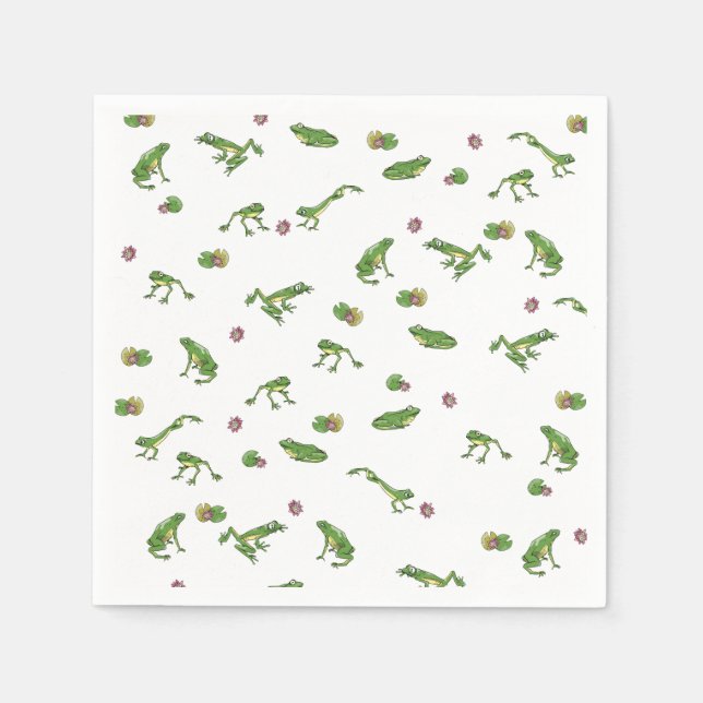 Green Frog Pattern Napkins (Front)